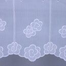 Scheibengardinenstoff weiß Blume weiß 30cm hoch