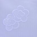 Scheibengardinenstoff weiß Blume weiß 30cm hoch