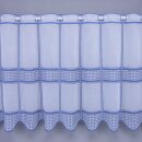 Scheibengardinenstoff Bögen karo blau 45cm hoch