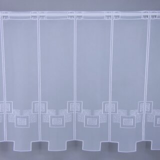 Scheibengardinenstoff weiß Quadrate 63cm hoch