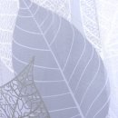 Gardinenstoff Diolen Blätter schlamm grau weiß Meterware
