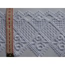 Kurzstück 3,70m Gardinen Borte Spitzen Muster 12cm hoch weiß