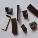 Träger braun für Vitragenstangen 4 Gardinenhaken