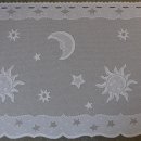 Scheibengardinenstoff 6,20 m Sonne Mond Sterne 48cm hoch