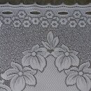 Scheibengardinenstoff 7,20 m Blüten Blumen weiß 28cm hoch