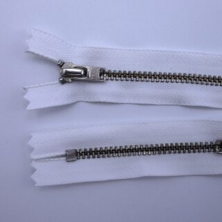 Reißverschluss weiß 8cm nicht teilbar Metall YKK