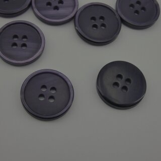Knopf schwarz violett mit Rand 19mm 12 Stück
