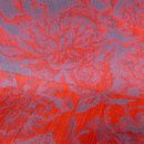 Dekostoff rot mit blau florales Muster 155cm breit