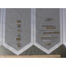 Scheibengardine 230cm schlamm grau beige bedruckt 59cm hoch