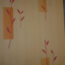 Dekostoff orange terra mit Muster bedruckt 150cm breit