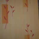 Dekostoff orange terra mit Muster bedruckt 150cm breit