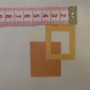 Gardinen Diolenstoff weiß mit terra Muster Meterware