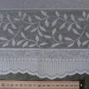 Scheibengardinenstoff 10 Meter Ranken Blätter weiß 28cm hoch
