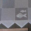 Scheibengardinenstoff 2,90 m Maritim karo weiß 48cm hoch