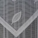 Scheibengardine mit Spitze und Blätter weiß Rapport 49cm