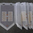 Scheibengardinenstoff gelb orangen karos bedruckt 29cm hoch