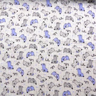 Baumwollstoff Hund und Schrift Motiven Windelstoff Musselin