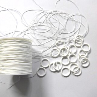 Band weiß Polyesterschnur-Ringe weiß Raffrolloset