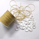 Band beige Polyesterschnur-Ringe in weiß Raffrolloset