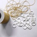 Band beige Polyesterschnur-Ringe in weiß Raffrolloset