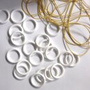 Band beige Polyesterschnur-Ringe in weiß Raffrolloset
