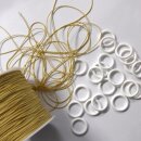 Band beige Polyesterschnur-Ringe in weiß Raffrolloset