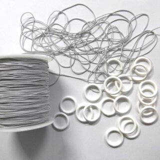 Band grau Polyesterschnur-Ringe in weiß Raffrolloset