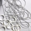 Band grau Polyesterschnur-Ringe in weiß Raffrolloset
