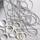 Band grau Polyesterschnur-Ringe in weiß Raffrolloset