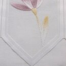 Scheibengardinenstoff Brombeer-Beige- bedruckt 29cm hoch