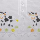 Scheibengardinenstoff „Kuh & Blumen“ bedruckt 43cm hoch
