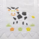 Scheibengardinenstoff „Kuh & Blumen“ bedruckt 43cm hoch