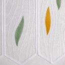 Scheibengardine 90cm-100cm hoch mit Tropfen in grün-beige