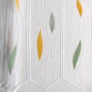 Scheibengardine 90cm-100cm hoch mit Tropfen in grün-beige