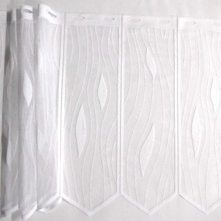Scheibengardine 150cm - 50cm hoch mit Tropfen in Weiß