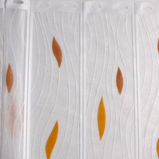 Scheibengardine 90cm-100cm hoch mit Tropfen in braun-aprikot