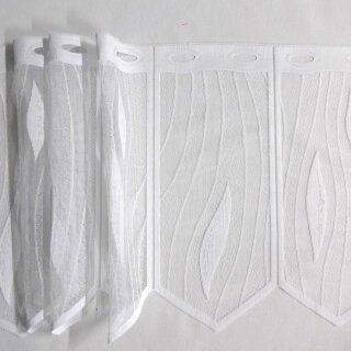 Scheibengardine 150cm - 35cm hoch mit Tropfen in Weiß