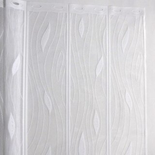 Scheibengardine 150cm - 75cm hoch mit Tropfen in Weiß