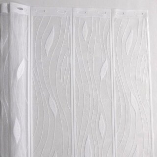 Scheibengardine 250cm - 75cm hoch mit Tropfen in Weiß