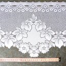 Scheibengardine 124cm-28cm hoch mit Blüten Blumen weiß
