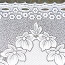 Scheibengardine 124cm-28cm hoch mit Blüten Blumen weiß