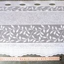 Scheibengardine 150cm-28cm hoch mit Ranken Blätter weiß