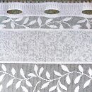 Scheibengardine 150cm-28cm hoch mit Ranken Blätter weiß