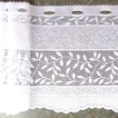 Scheibengardine 150cm-28cm hoch mit Ranken Blätter weiß