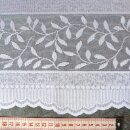 Scheibengardine 190cm-28cm hoch mit Ranken Blätter weiß