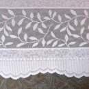 Scheibengardine 150cm-56cm hoch mit Ranken Blätter weiß