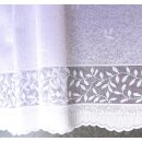 Scheibengardine 150cm-56cm hoch mit Ranken Blätter weiß