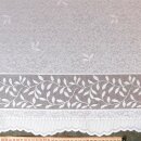 Scheibengardine 150cm-56cm hoch mit Ranken Blätter weiß