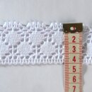 Spitze Klöppelspitze Borte Baumwolle 5 Meter ca. 43 mm weiß