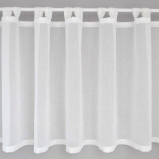 Scheibengardine auf Schlaufen Leinenoptik wollweiß 152x60 cm